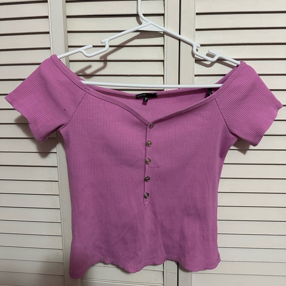 Purple ribbed top - Picture 1 of 2